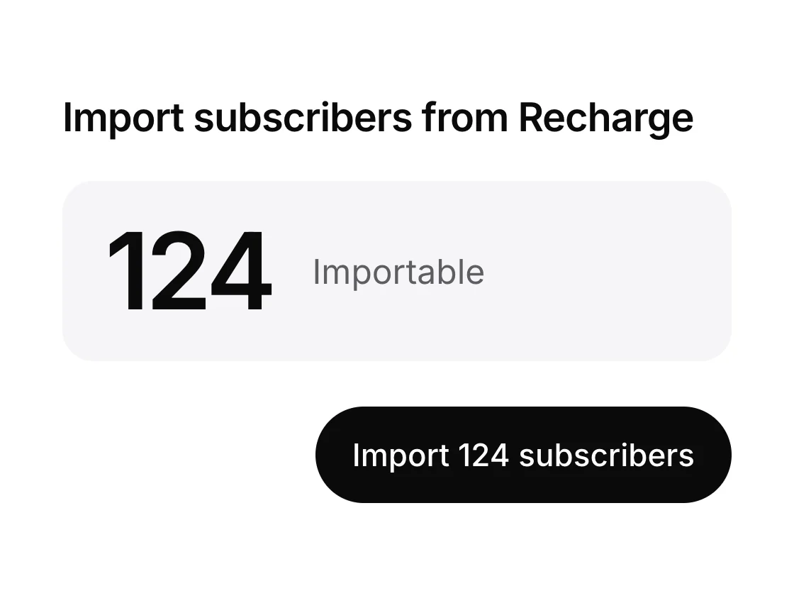 Import subscribers from Recharge with example numbers