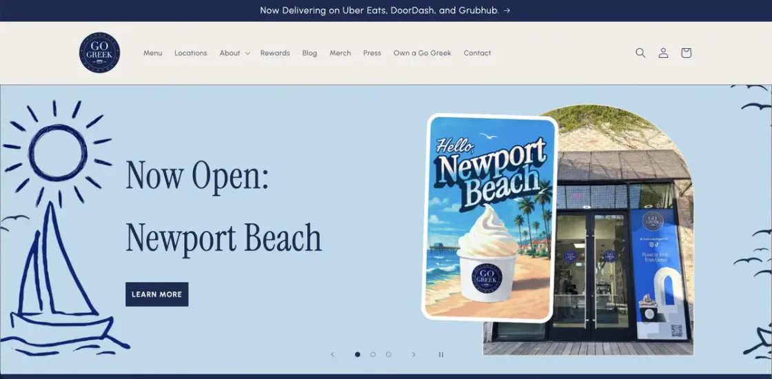 Go Greek Yogurt website